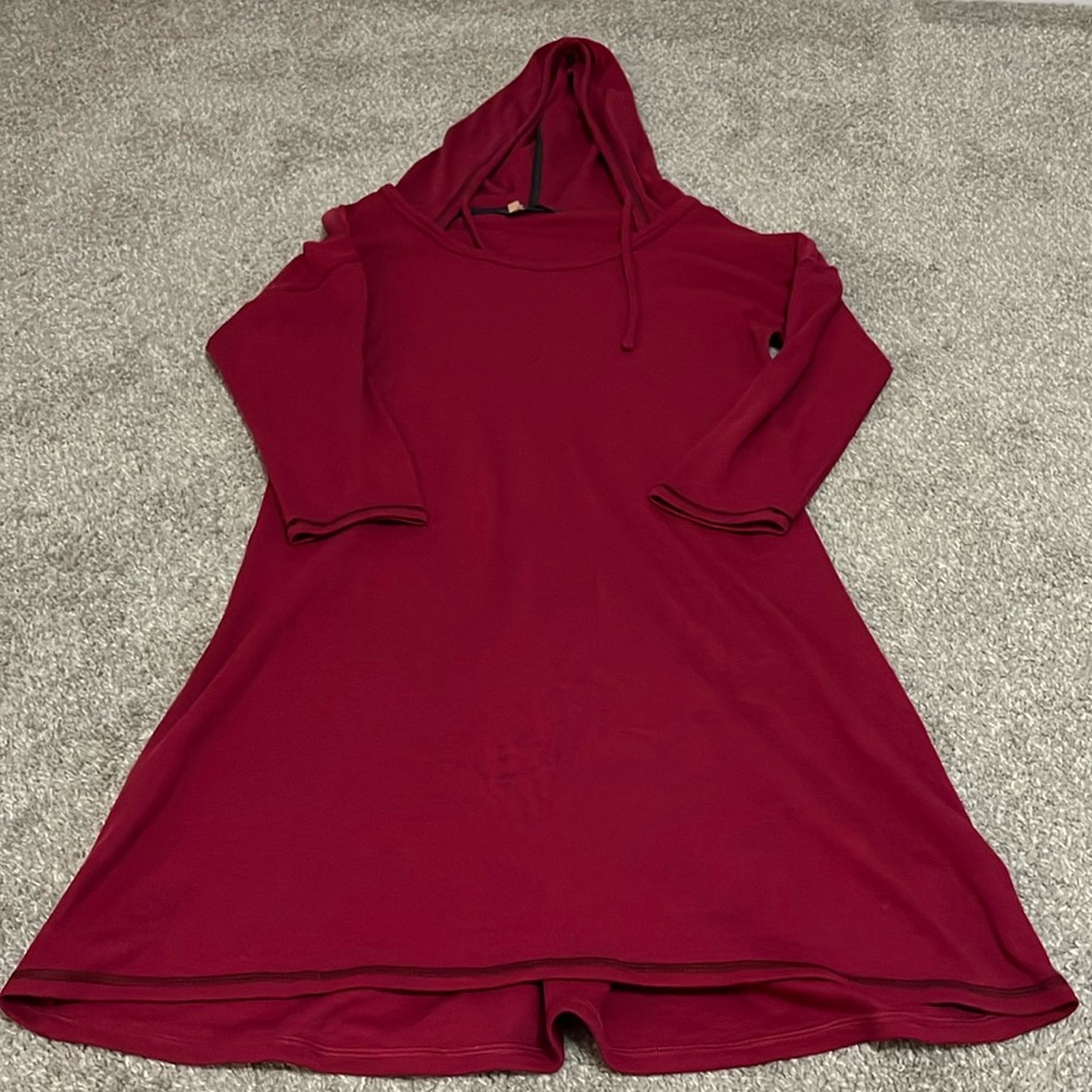 North Face hoodie dress with quarter length sleeves size large